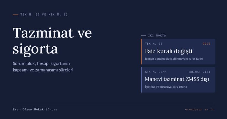 Tazminat ve sigorta hukuku: sorumluluk, hesap ve zamanaşımı